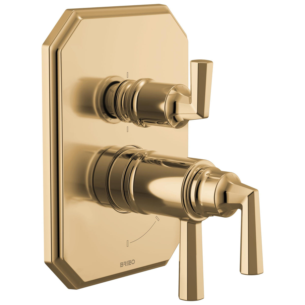 Brizo® T75665-PG T75565 Shower Thermostatic Trim, 7.2 gpm Valve, Polished Gold