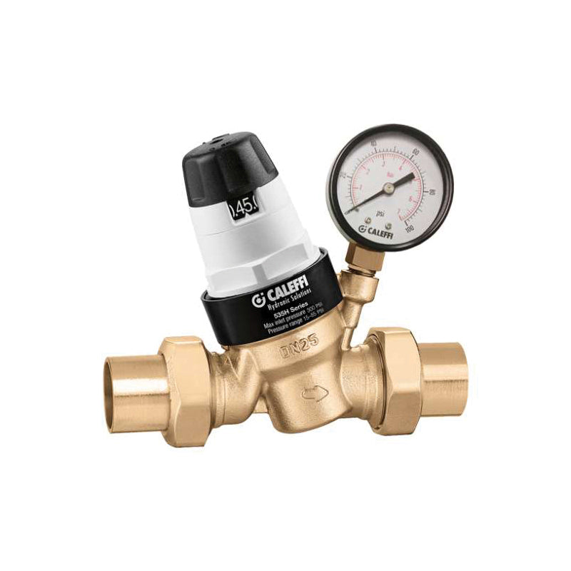 Caleffi 535370HA 535H Pre-Adjustable Pressure Reducing Valve, 1-1/4 in, FNPT, 34 gpm, Forged Brass Body