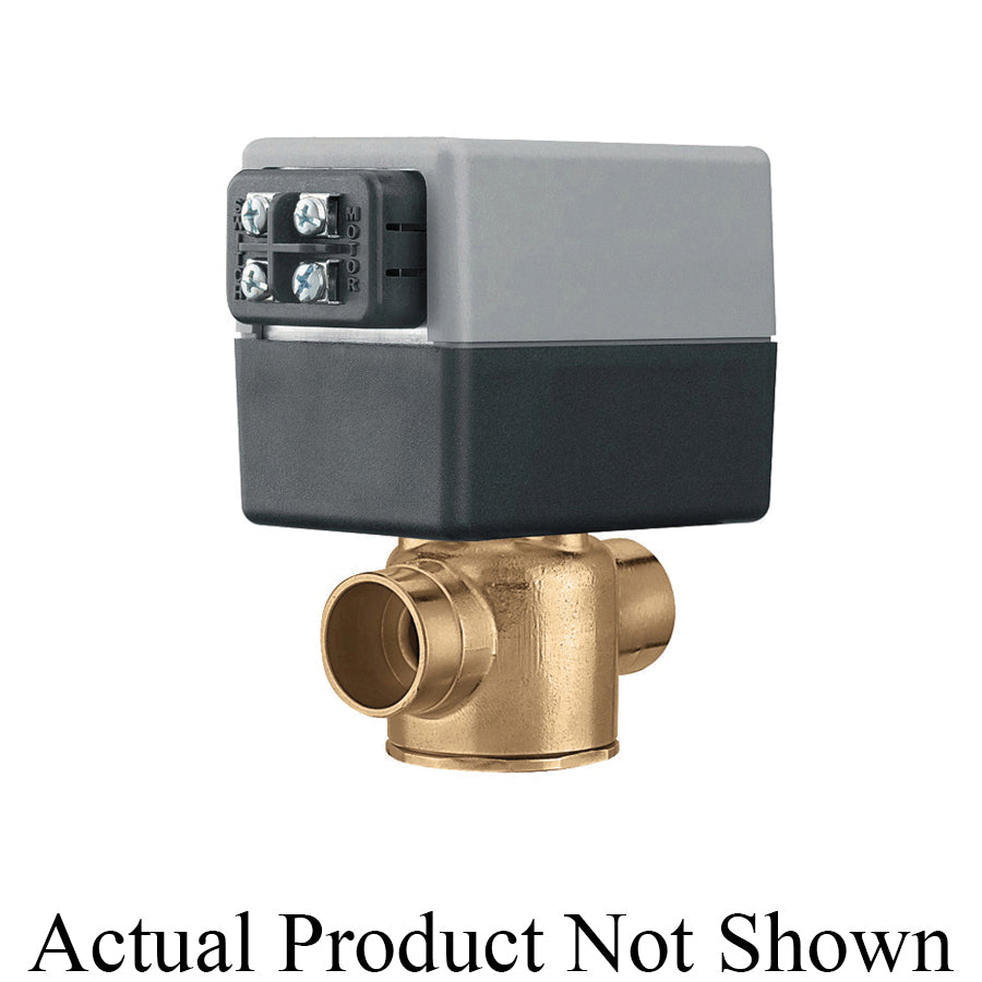 Caleffi Z-one™ Z50F 2-Way Motorized Zone Valve With Auxiliary Switch and Terminal Block, 3/4 in Nominal, Inverted Flare End Style, 300 psi Pressure, 3.5 Cv, 24 V AC