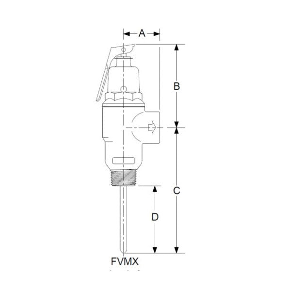 Fvmx - 1" Combination Temperature/Pressure Relief Valve