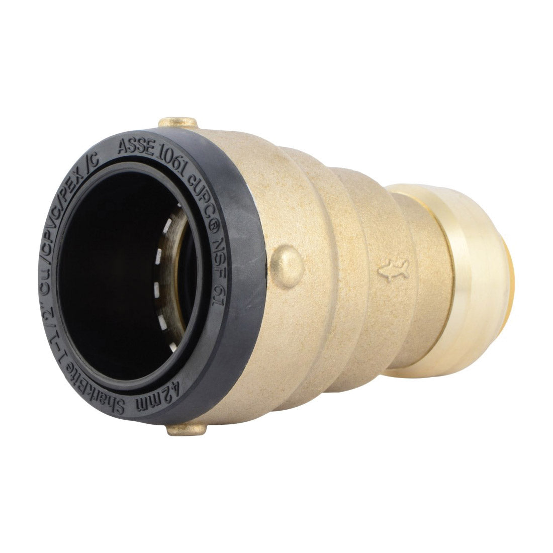 Sharkbite® SB014128 2XL Large Diameter Pipe Reducing Coupling, Coupling, 1-1/2 x 1 in Nominal, Push-Fit End Style, Brass