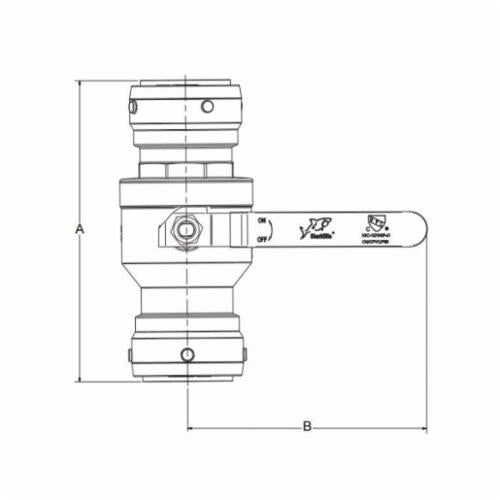 Sharkbite® SBBV54 2XL Large Diameter Ball Valve, 2 in Nominal, Push-Fit End Style, Brass Body, Full Port, Import