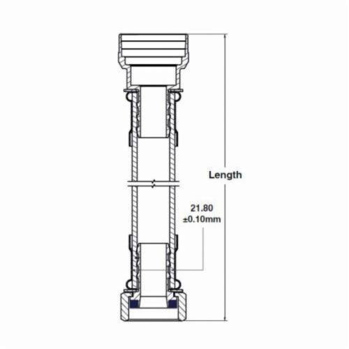 Sharkbite® U3088FLEX15LF Flexible Braided Water Heater Connector, 3/4 in, Push-Fit x FNPT, 15 in L, 200 psi, Stainless Steel, Import
