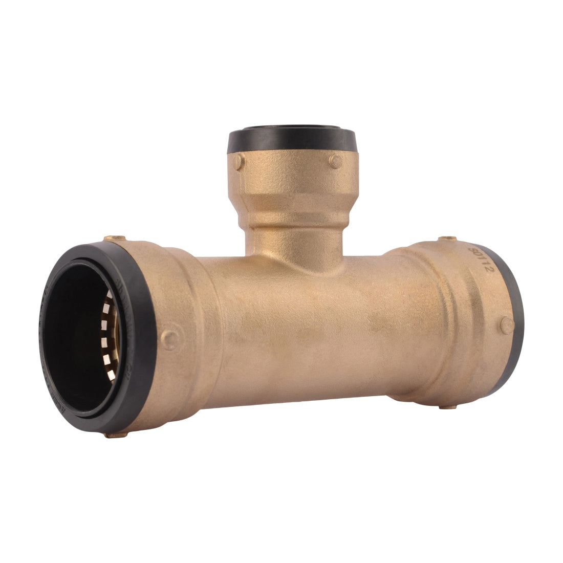 Sharkbite® SB03545435 2XL Large Diameter Reducing Slip Tee, 2 x 2 x 1-1/4 in Nominal, Push-Fit End Style, Brass, Import