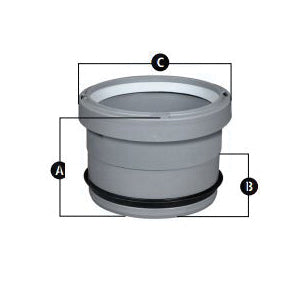 Centrotherm Eco Systems InnoFlue® ISAGL0303 SW Residential Appliance Adapter, CPVC/PVC L