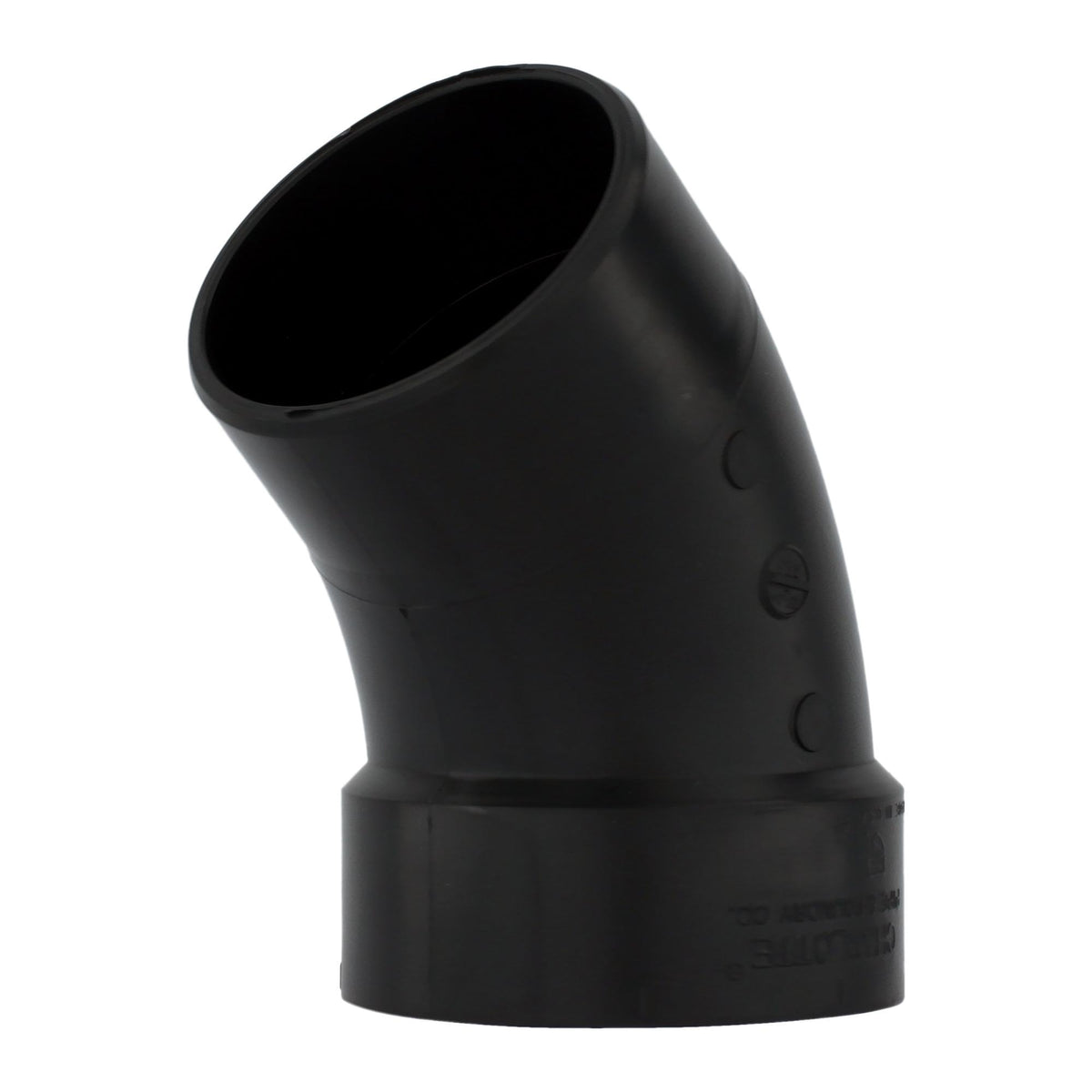 Charlotte ABS 00323 1200 Street Elbow, 4 in Nominal, Spigot x Hub End Style, SCH 40/STD, ABS, Domestic
