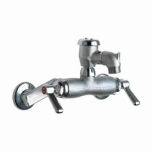 Chicago Faucet® 305-VBRCF Hot and Cold Water Sink Faucet, Wall Mount, 2 Handles, Polished Chrome