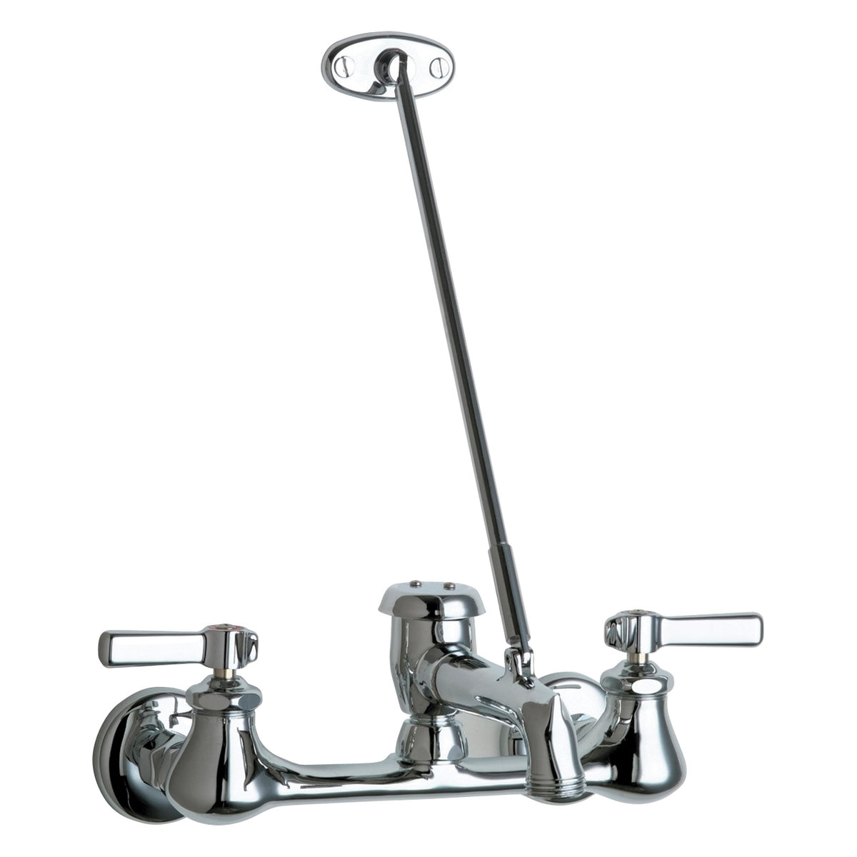Hot and Cold Water Sink Faucet - Wall Mount - Brass