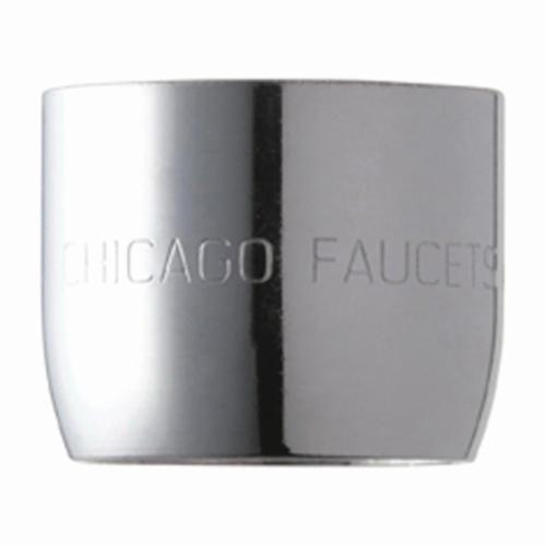 Chicago Faucet® Softflo® E3JKABCP Pressure Compensating Aerator, 13/16-24 Thread, Female UNS Thread, 2.2 gpm Flow Rate, Aerated Stream, Brass, Polished Chrome, Domestic