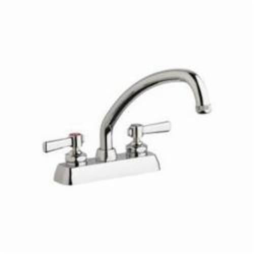 Chicago Faucet® W4D-L9E1-369AB Hot and Cold Water Workboard Sink Faucet, Polished Chrome, 2 Handle, 4 in Center