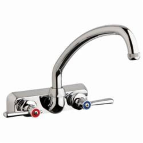 Chicago Faucet® W4W-L9E1-369AB Hot and Cold Water Washboard Sink Faucet, Polished Chrome, 2 Handle, 4 in Center