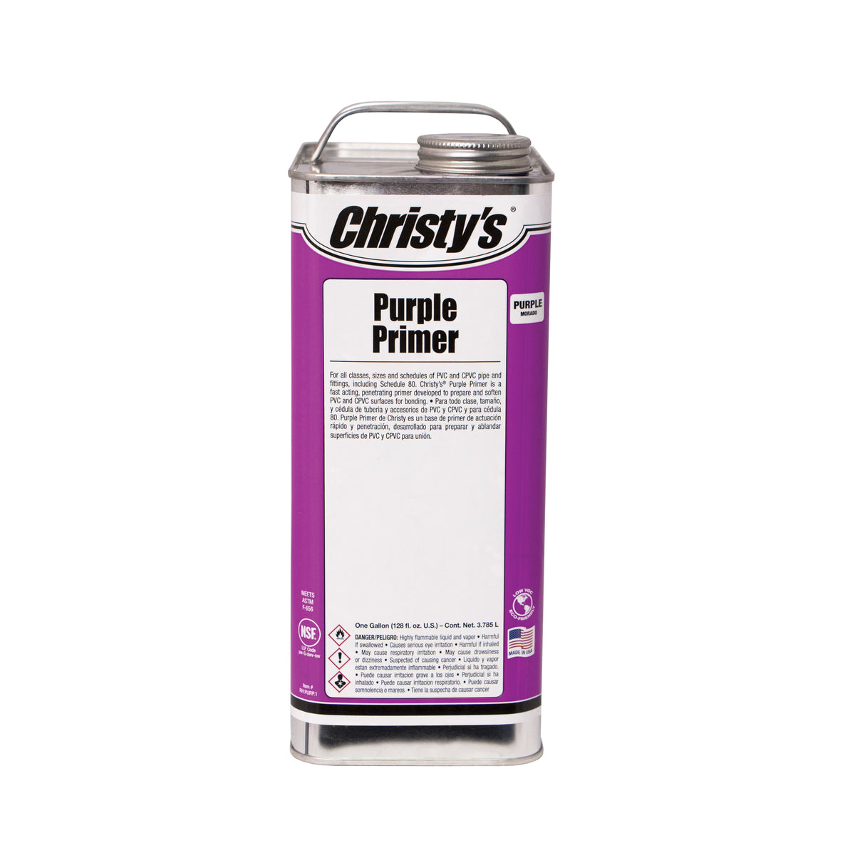 Christy's® 4814 Low VOC Professional Primer, For Use With PVC and CPVC with all Appropriate Christy‚Äôs® Solvent Cements, Purple, 1 gal Container