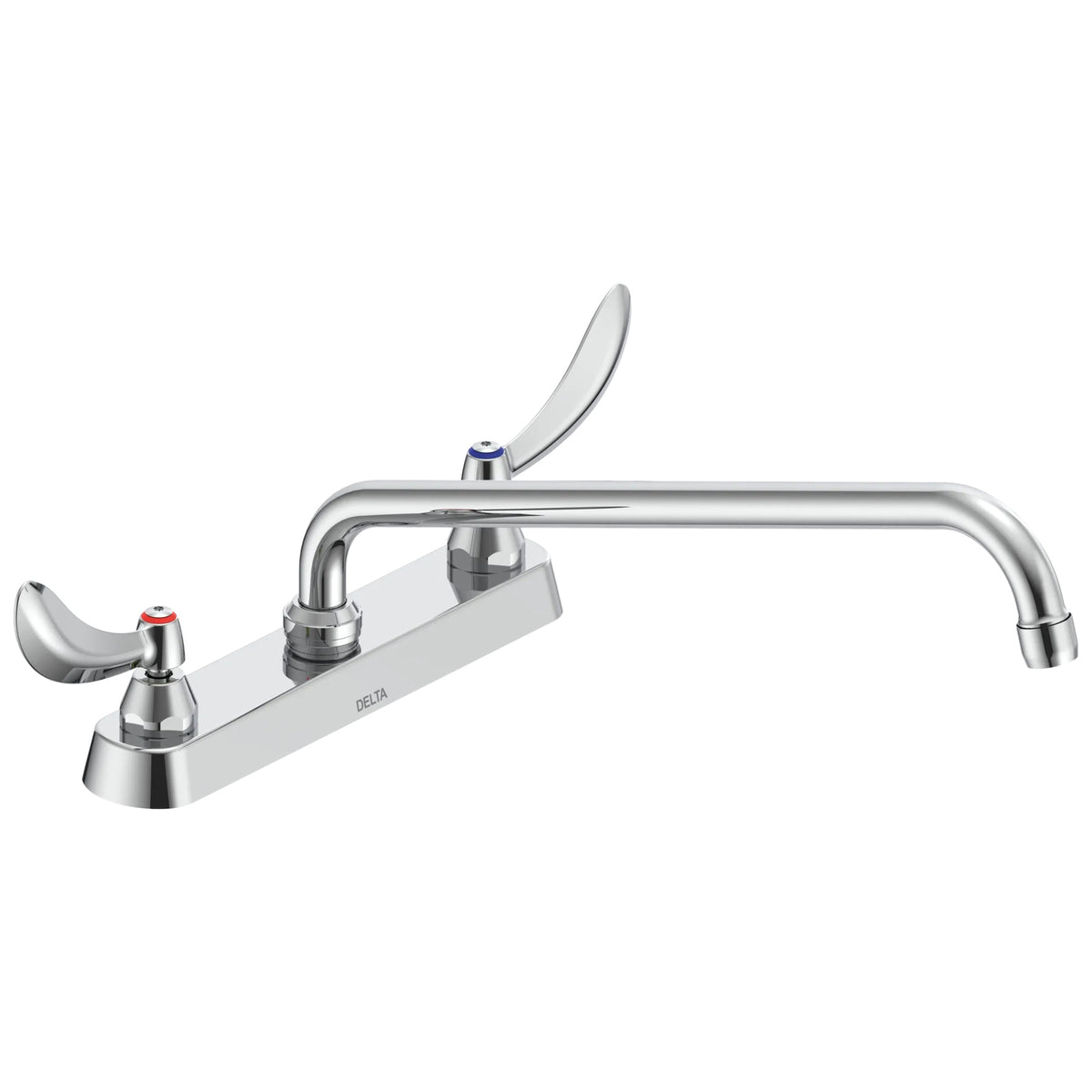 Commercial 26C3254-S8 Sink Faucet, 0.5 gpm, 8 in Center, Swivel Tubular Spout, Chrome Plated, 2 Handles, Import, Commercial