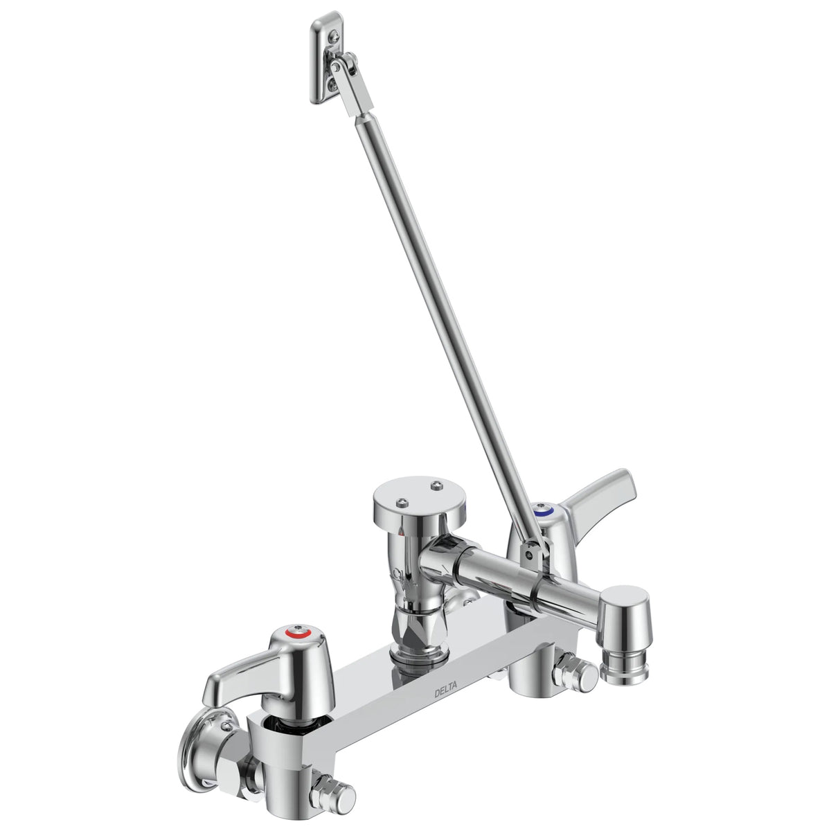 Commercial 28T8183 28C/T9 Manual Service Sink Faucet, Wall Mount, 2 Handles, 8 in Center, 5 gpm Flow Rate, Chrome