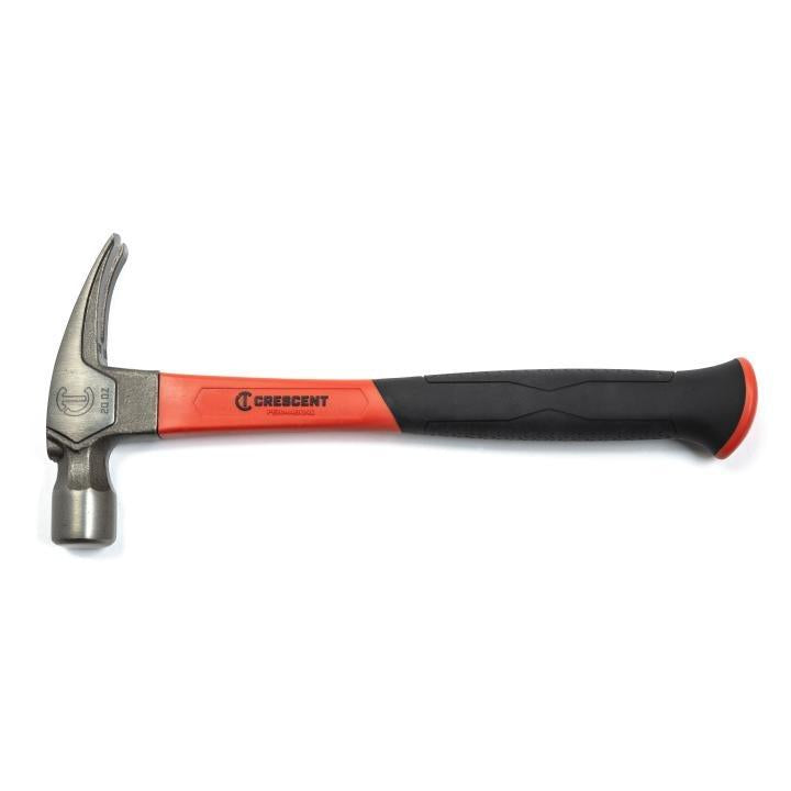 Crescent® 11418C-06 Claw Hammer, 13 in OAL, 20 oz Head Steel Head, Rip Claw, Fiberglass Handle