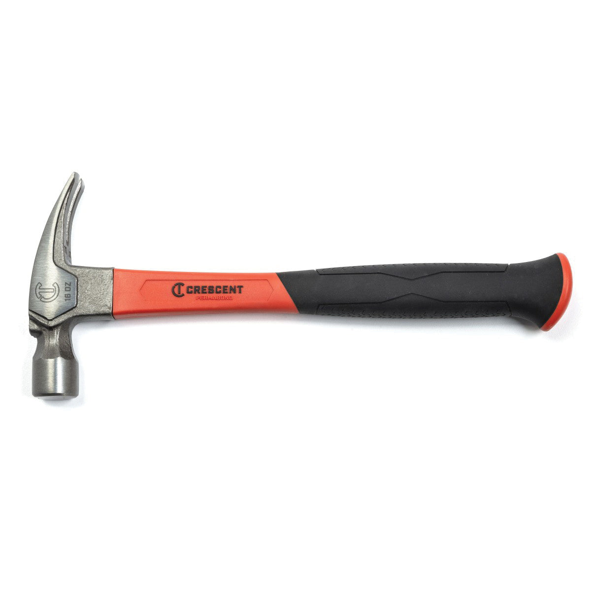Crescent® 11419C Hammer, 13 in OAL, Bell/Striking Face, Polished Face Surface, 16 oz Forged Steel Head, Rip Claw, Fiberglass Handle