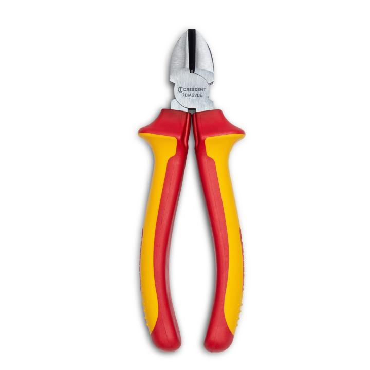 Crescent® 7DIAGVDE Diagonal Cutter Pliers, 1.08 L in Jaw Alloy Steel Jaw Serrated Jaw, 7 in OAL