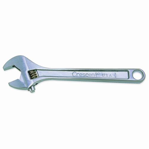 Crescent® AC210BK Adjustable Wrench, 1-5/16 in, Polished Chrome, 10 in OAL, Heat Treated Alloy Steel Body, Heat Treated Alloy Steel