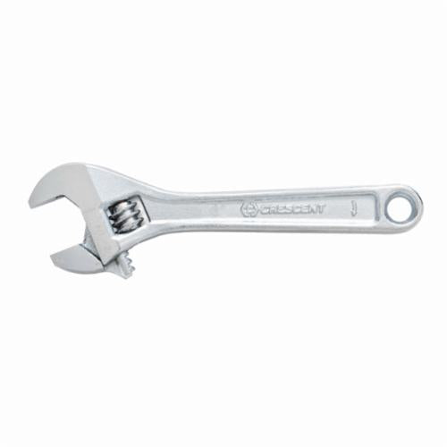 Crescent® AC28BK Adjustable Wrench, 1-1/8 in, Polished Chrome, 8 in OAL, Heat Treated Alloy Steel Body, Heat Treated Alloy Steel