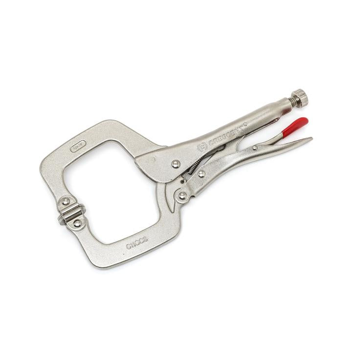 Crescent® C11CCSVN Compound Action Locking C-Clamp With Swivel Pad Tips, Nickel Plated
