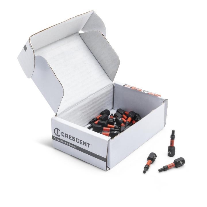 Crescent® CAVB1HX6-25 Impact Power Bit, 6 Point, 1 in OAL, Black Oxide, S2 Steel