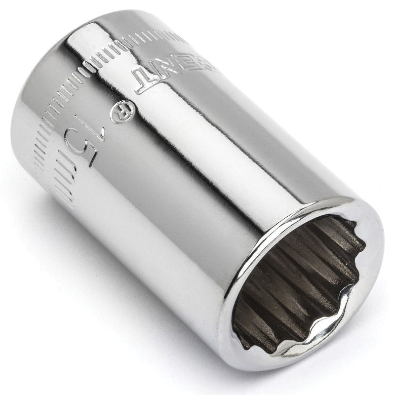 Crescent® CDS75N Socket, Standard Style, 1/2 in Hex Drive, 15 mm Standard Socket, 12 Points