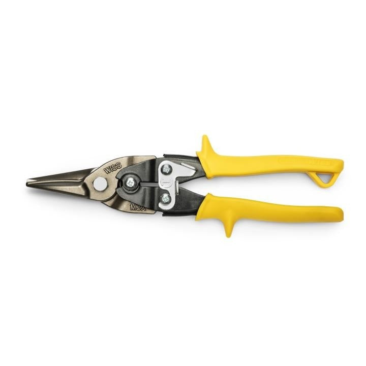 Crescent®M3R MetalMaster® Compound Action Aviation Snip, 18 ga Low Carbon Cold Rolled Steel Cutting, 1-1/2 in L of Cut, Left/Right/Straight/Slight Snip, Molybdenum Steel Blade, Alloy Steel/Vinyl Grip Handle, Non-Slip/Textured Grip