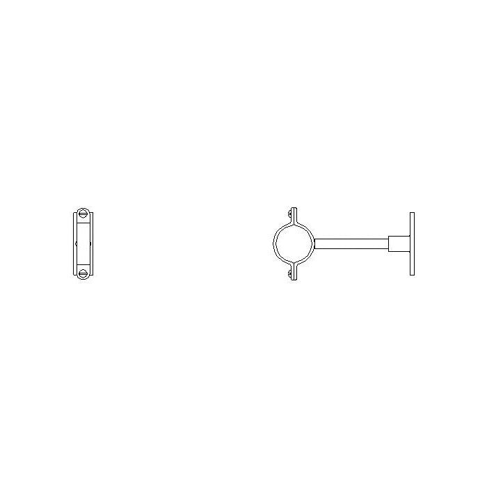 Commercial 060117A Adjustable Wall Mount Split Ring Hanger, For Use With Flush Valve, Brass, Polished Chrome