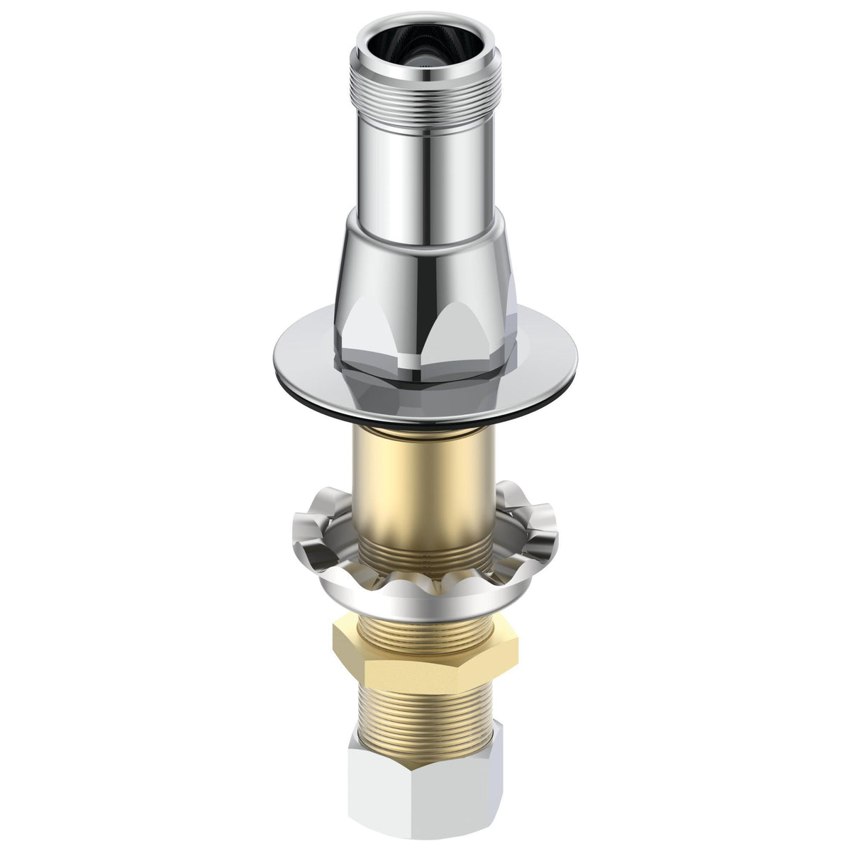 Commercial 060428A Deck Mount Assembly, For Use With Rigid or Swivel Spout, Polished Chrome, Import, Commercial