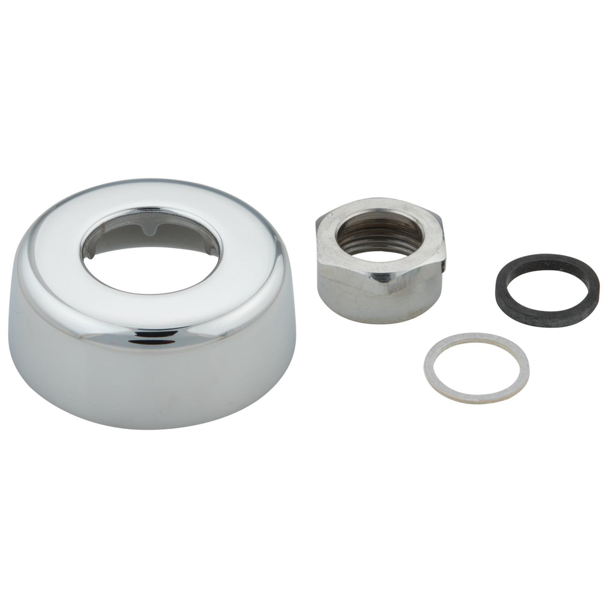 Commercial 060463A Spud Nut With Washer and Flange, For Use With Electronic Exposed TeckĀ® II Flush Valve, 3/4 in, Polished Chrome, Import, Commercial