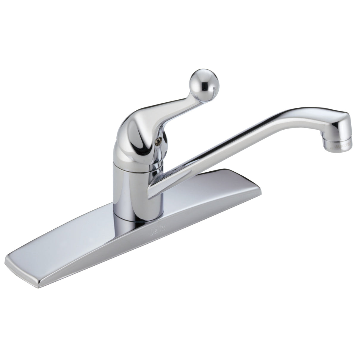DELTA® 100LF-WF Classic Kitchen Faucet, 1.8 gpm Flow Rate, 8 in Center, Swivel Spout, Polished Chrome, 1 Handles, Domestic