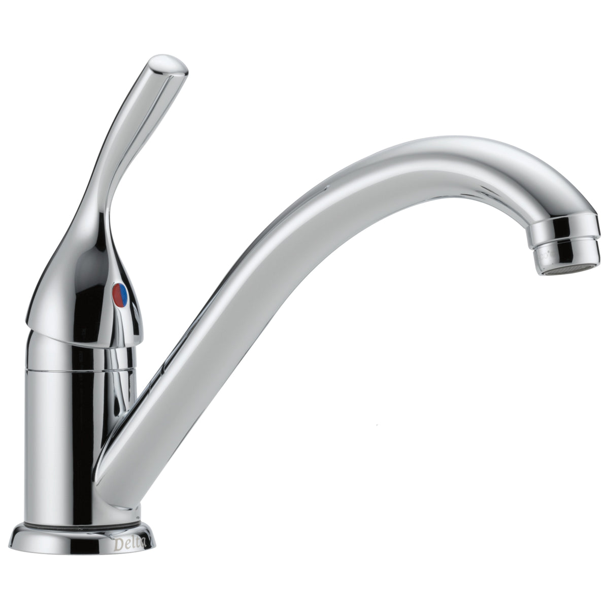 DELTA® 101-DST Classic Kitchen Faucet, 1.8 gpm Flow Rate, Swivel Spout, Polished Chrome, 1 Handles