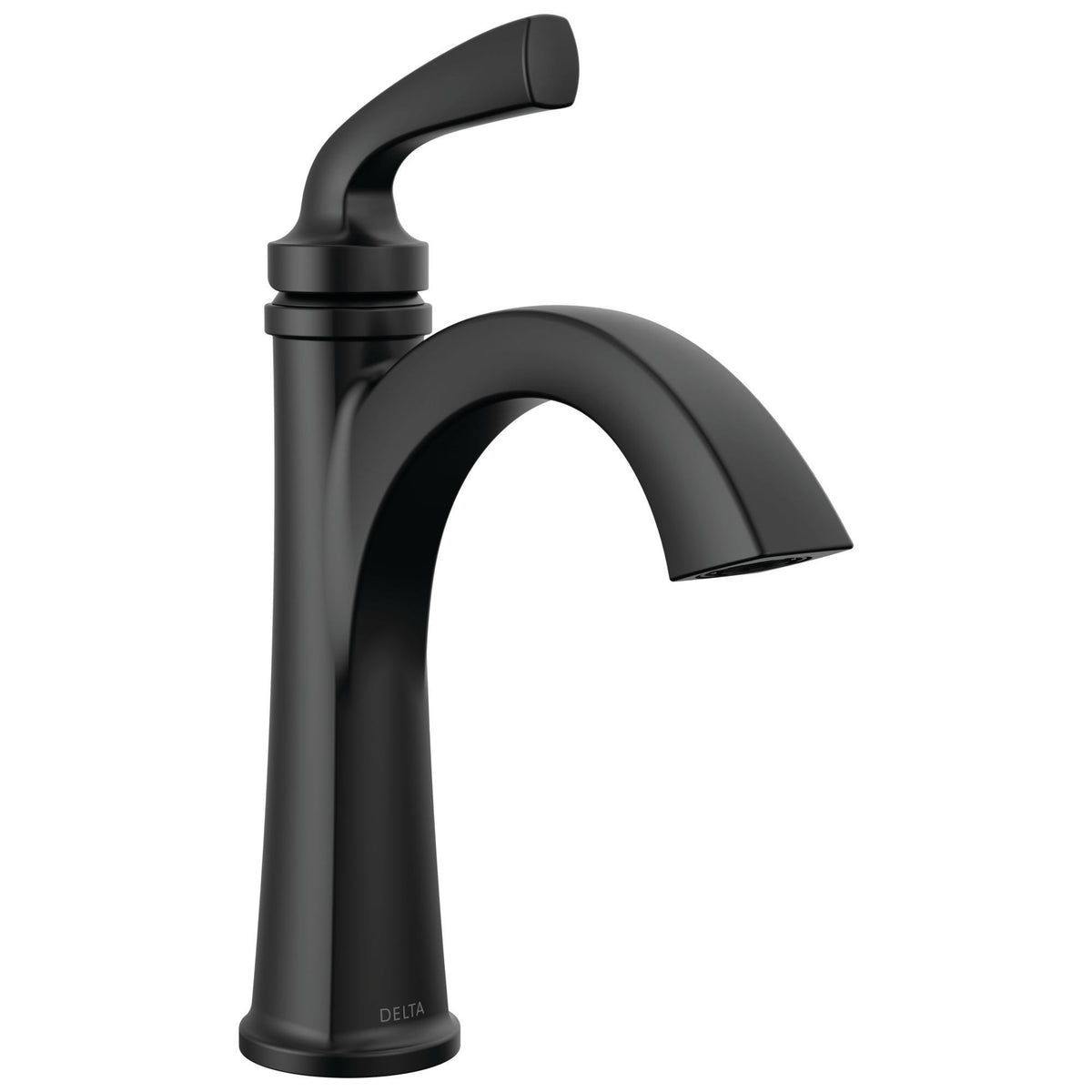 DELTA® 15864LF-BL Geist™ Single Handle Bathroom Faucet, 1.2 gpm Flow Rate, 5-1/4 in H Spout, 1 Handles, Matte Black