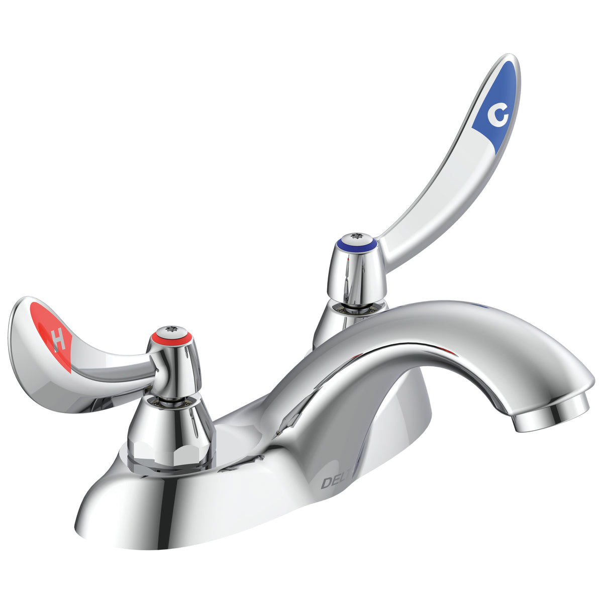 Commercial 21C134-TI TECK® Heavy Duty Centerset Sink Faucet, Polished Chrome, 2 Handles, 1.5 gpm Flow Rate