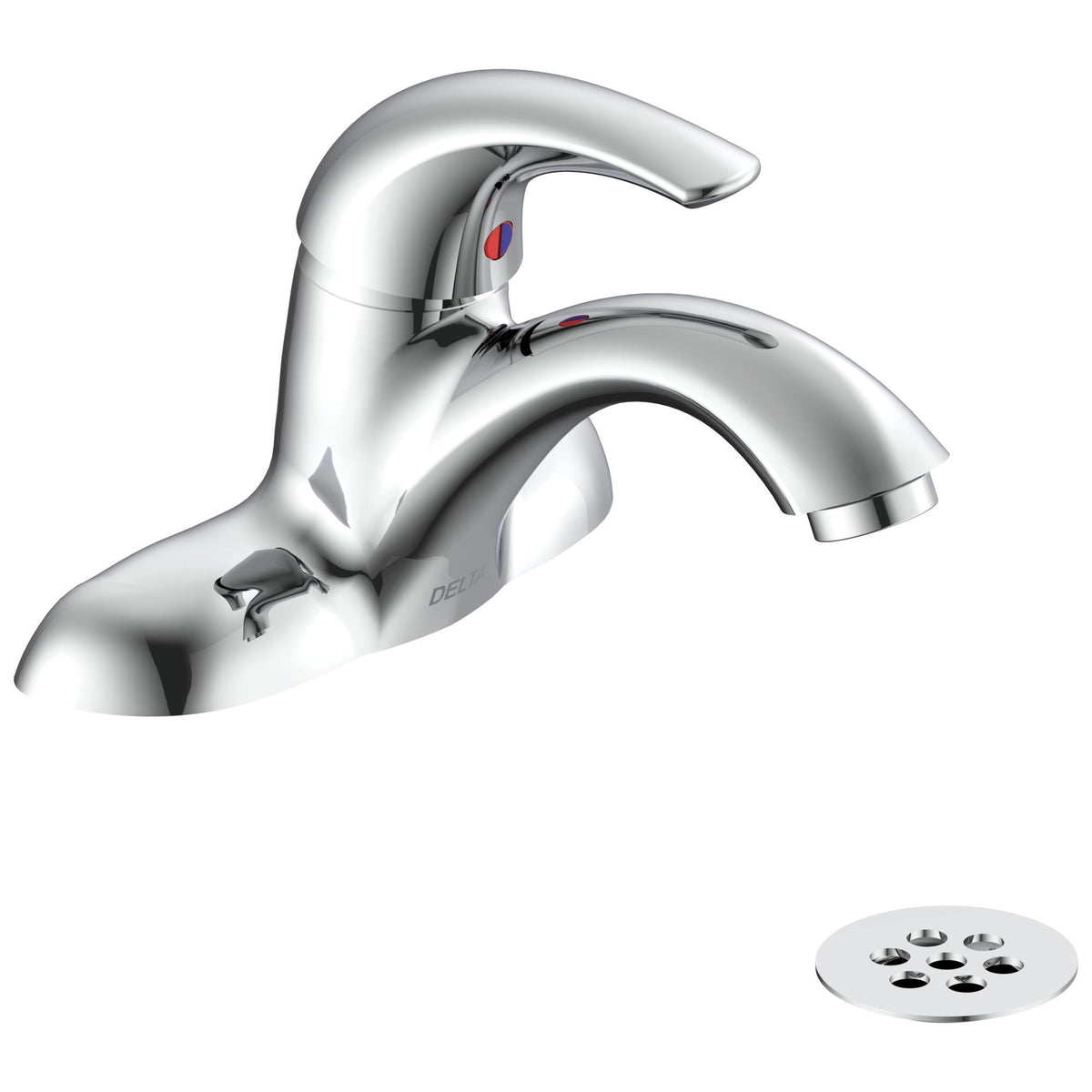 Commercial 22C551 Centerset Lavatory Faucet, TECK®, Polished Chrome, 1 Handles, 0.5 gpm Flow Rate
