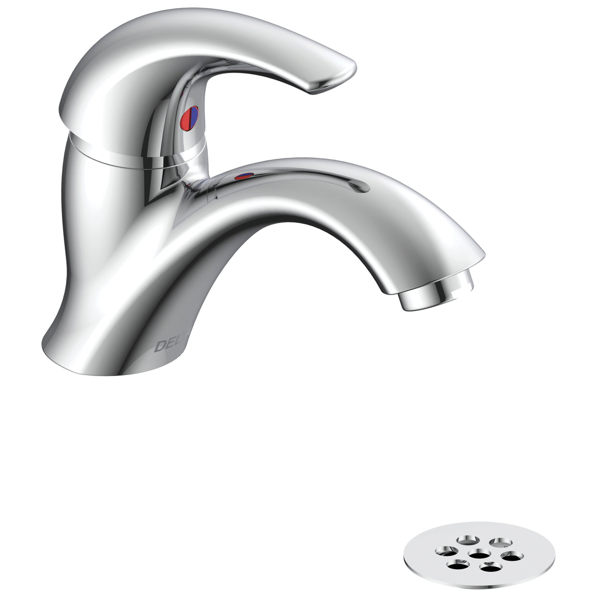 Commercial 22C901 TECK® Lavatory Faucet With Open Grid Strainer, Commercial, 1.5 gpm Flow Rate, 2-3/4 in H Spout, 1 Handles, 1 Faucet Holes, Polished Chrome, Function: Traditional