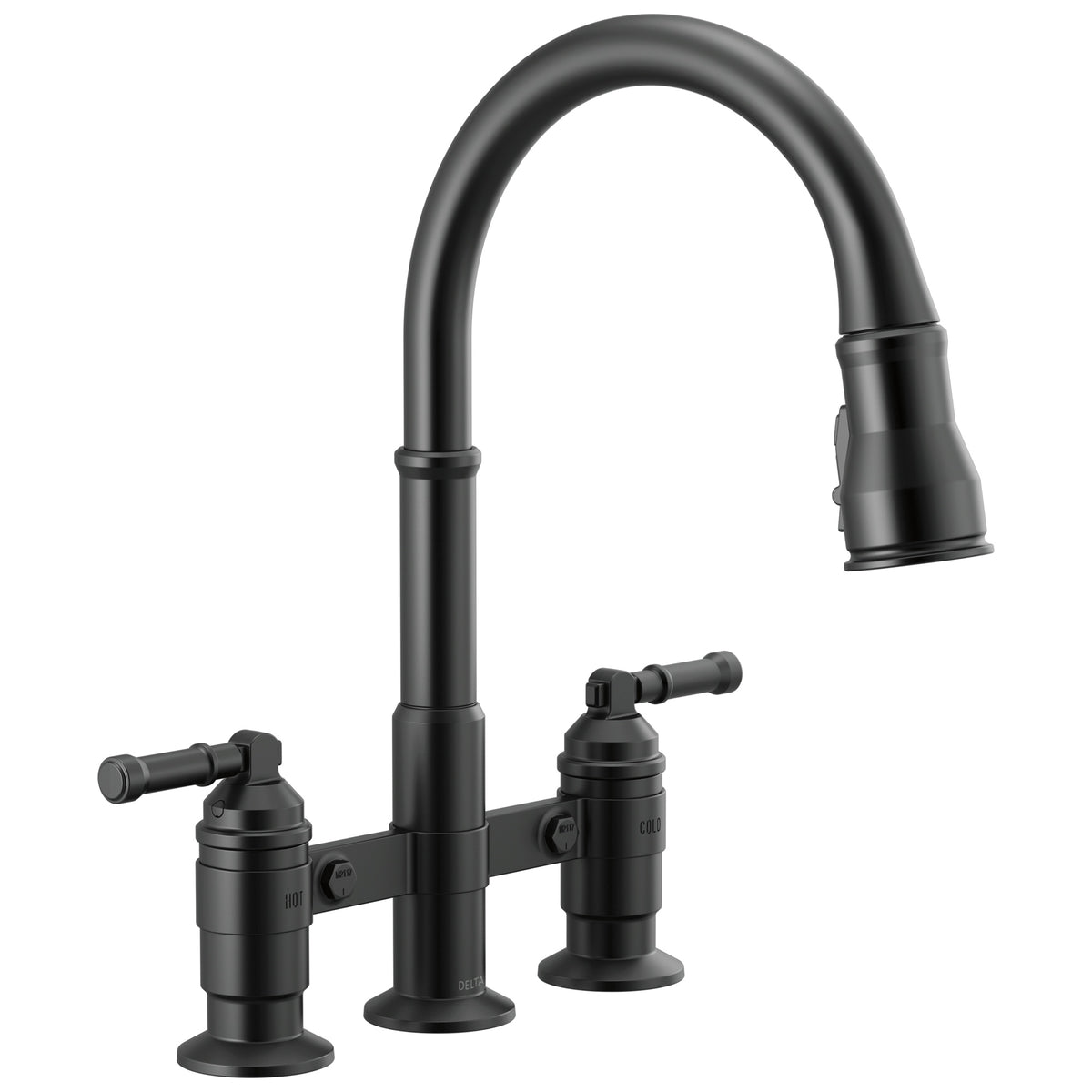 Broderick - Pull-Down Bridge Kitchen Faucet - Deck Mount