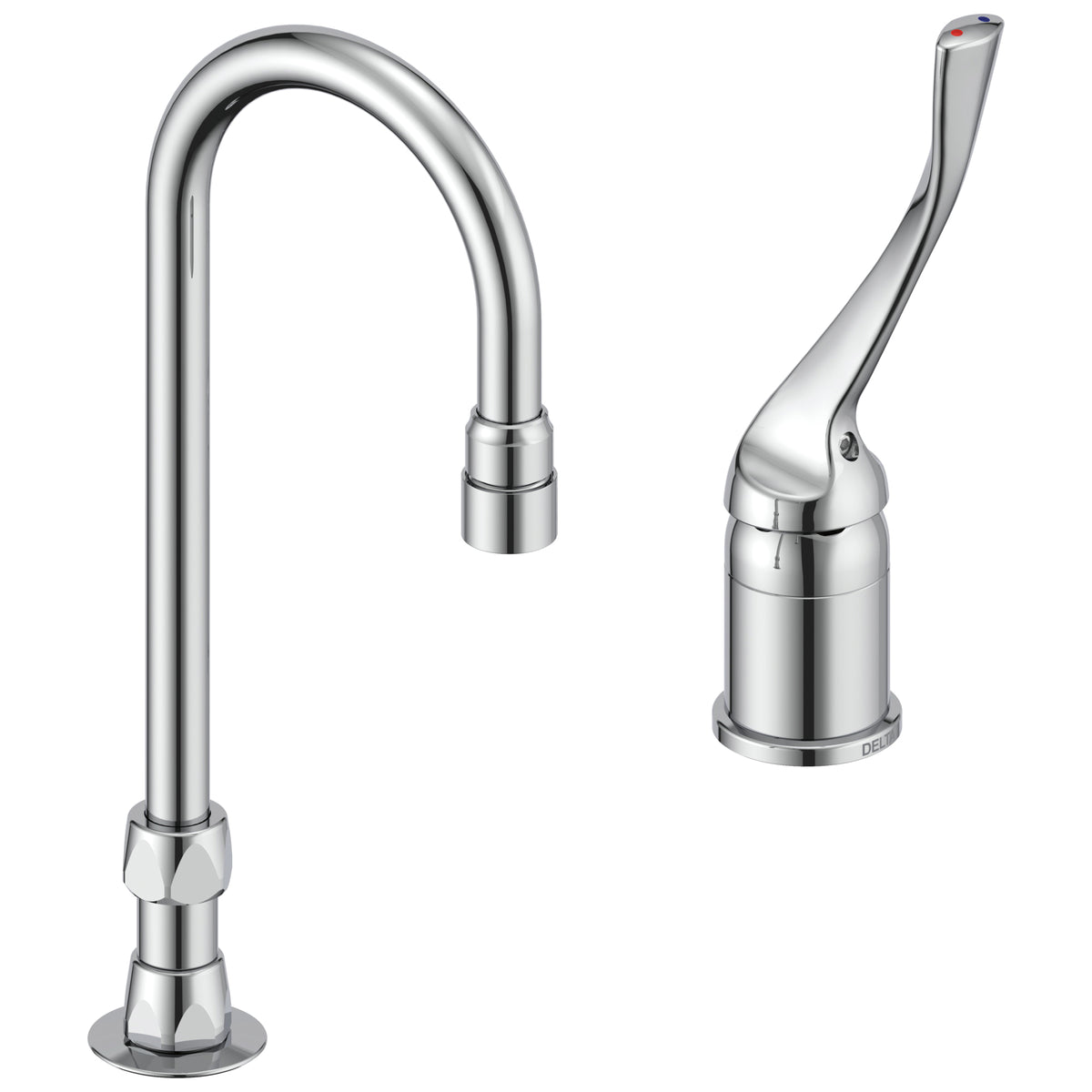 Commercial 24T2633 Single Control Widespread Lavatory Faucet, TECK®, Commercial, 1.5 gpm Flow Rate, 6.7 in H Spout, 4 to 16 in Center, Polished Chrome, 1 Handles, Import