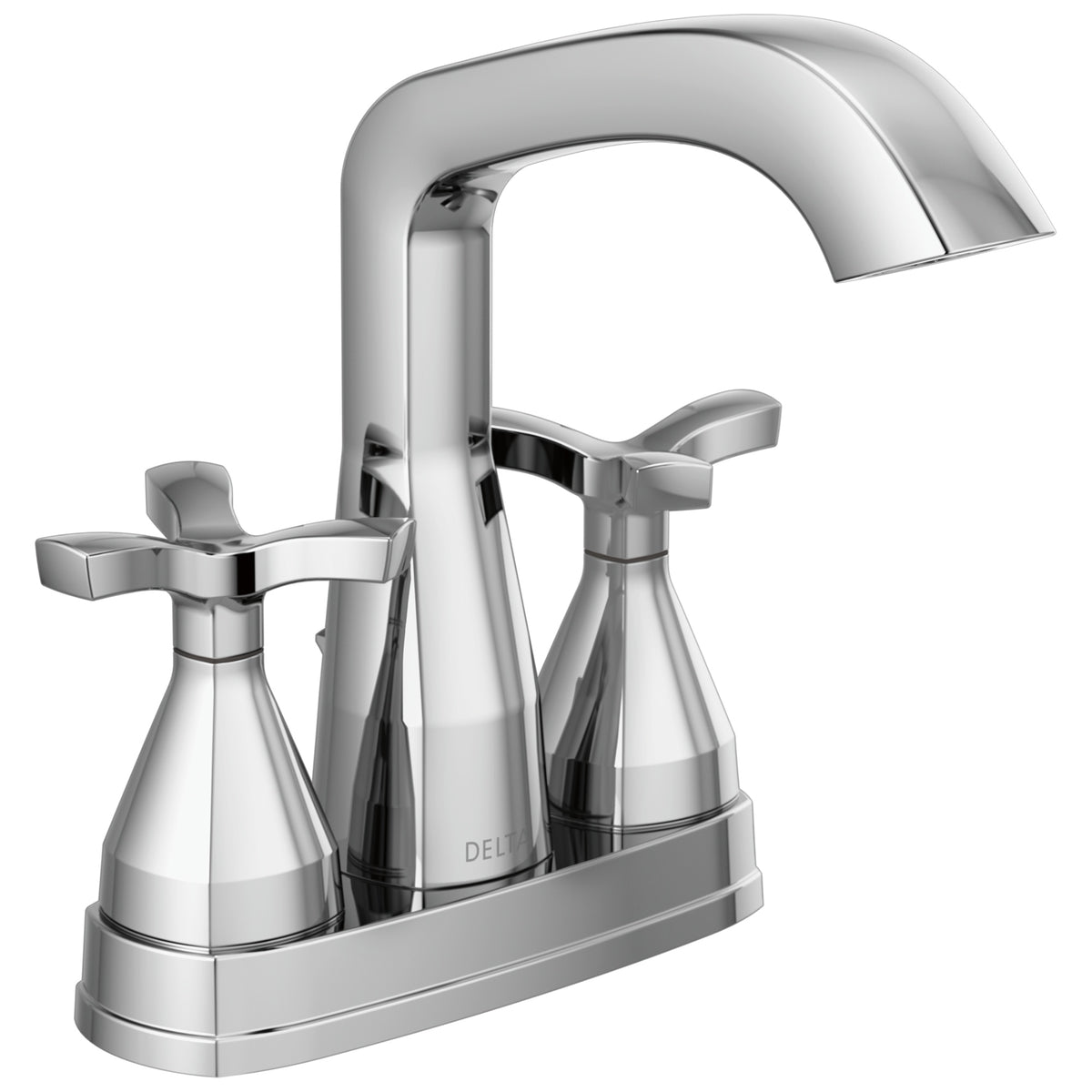 DELTA® 257766-PR-MPU-DST Stryke® Two Handle Bathroom Faucet, Chrome, 2 Handles, Metal Drain, 1.2 gpm Flow Rate