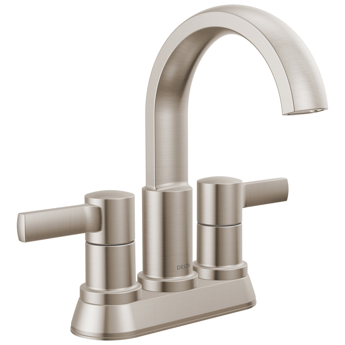DELTA® 25855LF-SP Albion™ Two Handle Bathroom Faucet, Spotshield Brushed Nickel, 2 Handles, Push Pop-Up Drain, 1.2 gpm Flow Rate