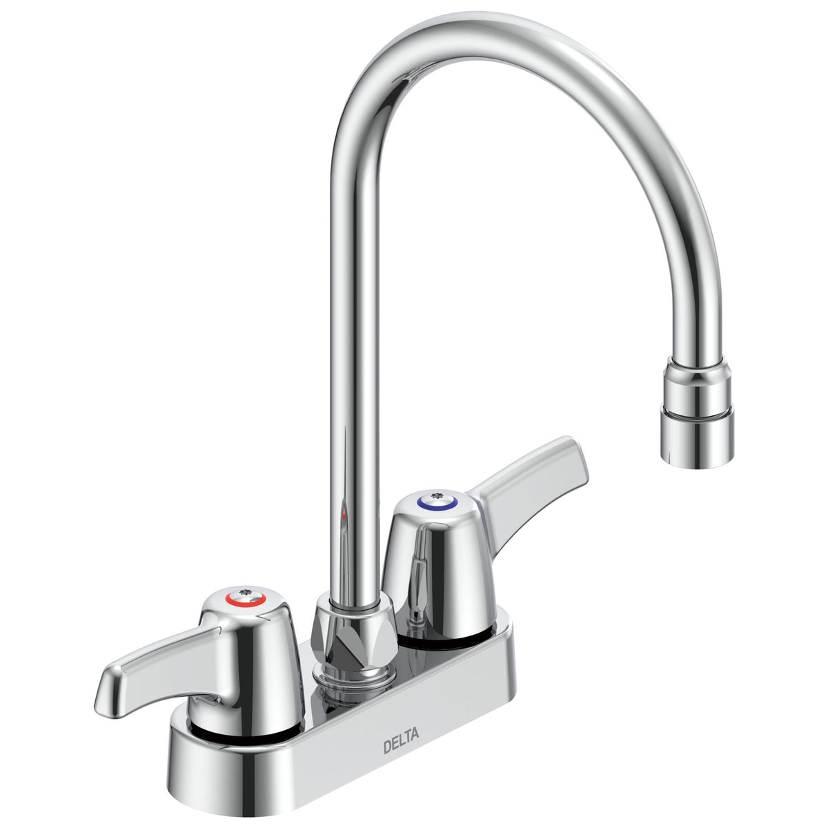 DELTA® 27C4923 TECK® Heavy Duty Lavatory Sink Faucet, DELTA® TECK® Heavy Duty Lavatory Sink Faucet, Polished Chrome, 2 Handles, 1.5 gpm Flow Rate