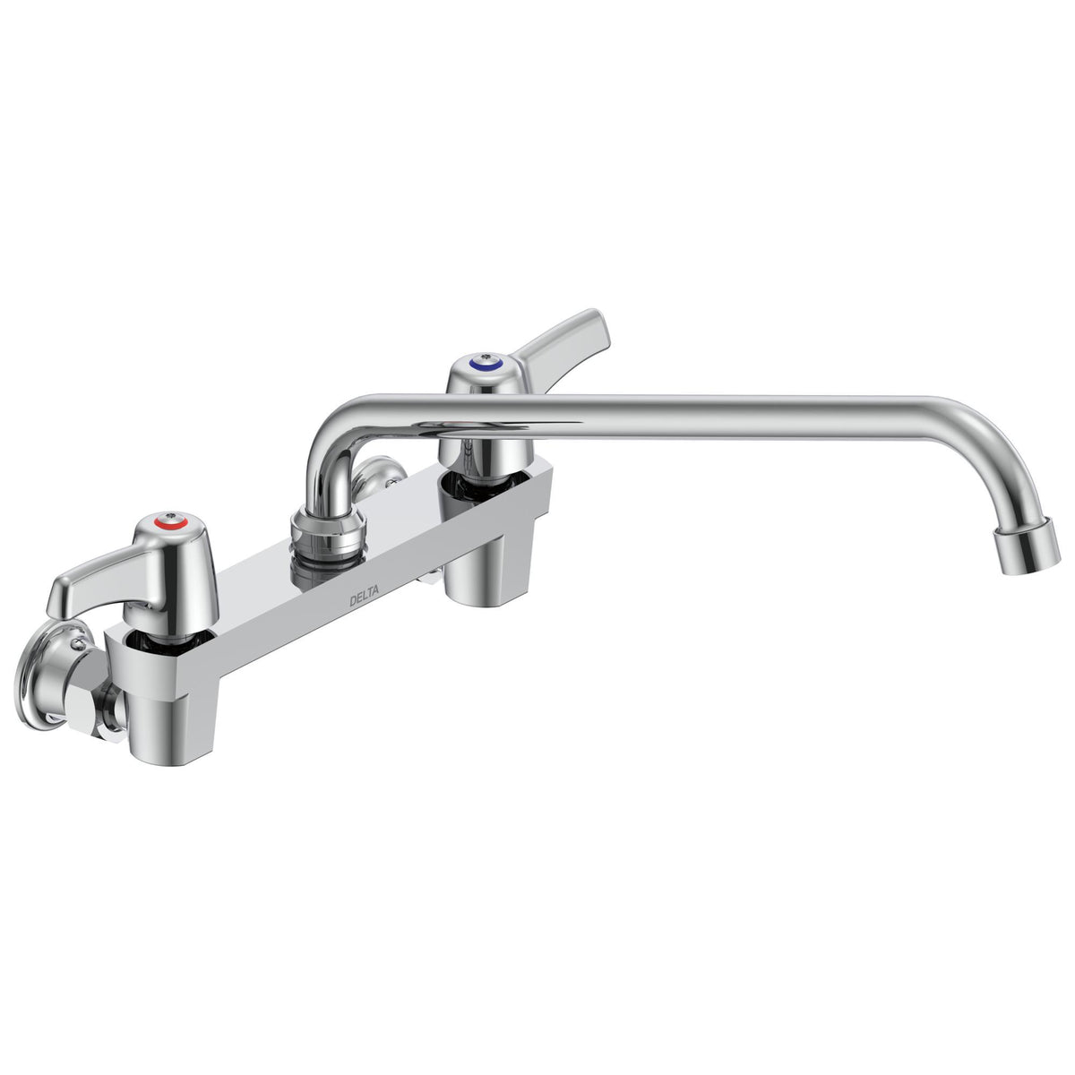 Commercial 28C4243-S8 Service Sink Faucet, Commercial, 1.5 gpm Flow Rate, 8 in Center, Swivel Spout, Polished Chrome, 2 Handles, Import