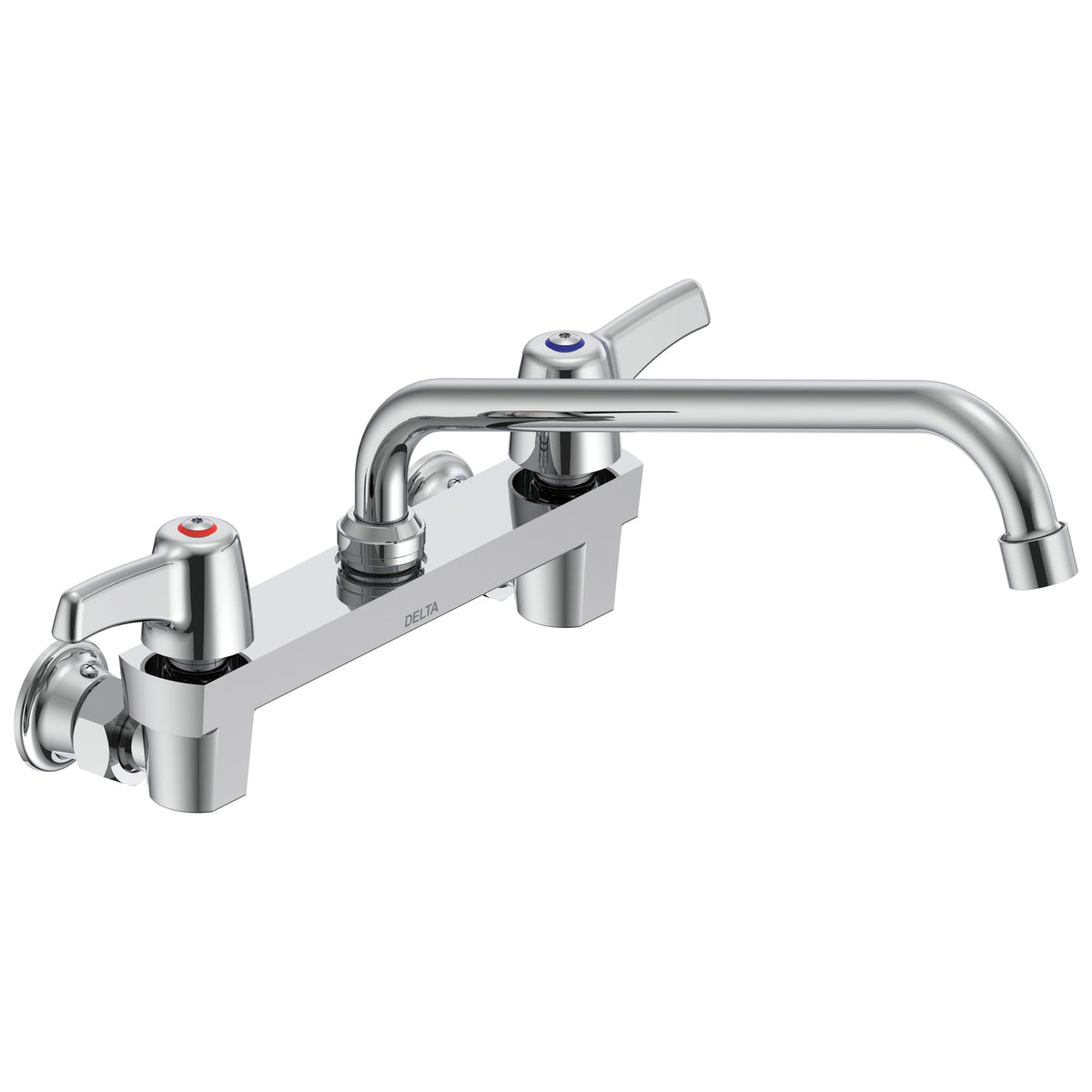 Commercial 28C4423 Sink Faucet, Commercial, 1.5 gpm Flow Rate, 8 in Center, Swivel Spout, Polished Chrome, 2 Handles, Import
