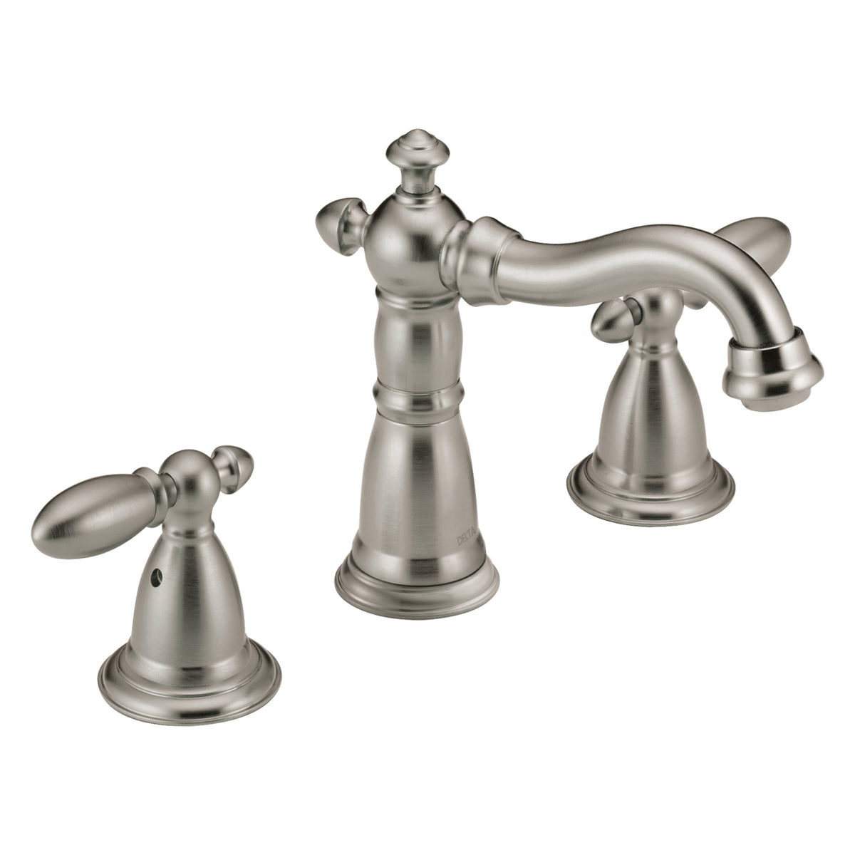 DELTA® Victorian® Widespread Lavatory Faucet, Commercial, 3-3/4 in H Spout, 4 to 16 in Center, 2 Handles, Pop-Up Drain, Domestic, 1.2 gpm