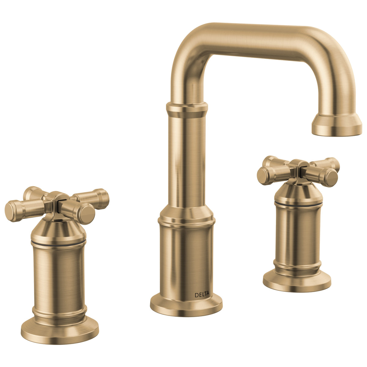 DELTA® 3587-CZ-PR-DST Broderick® Traditional Bathroom Faucet, 1.2 gpm Flow Rate, 5-1/2 in H Spout, 4 to 16 in Center, Champagne Bronze, 2 Handles, Pop-Up Drain