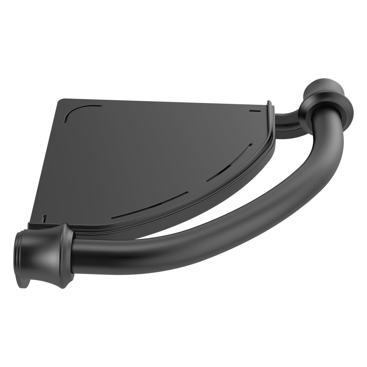 DELTA® 41316-BL Decor Assist™ Traditional Corner Shelf With Assist Bar, 8-3/4 in OAL x 8-3/4 in OAD x 2-1/2 in OAH, Import