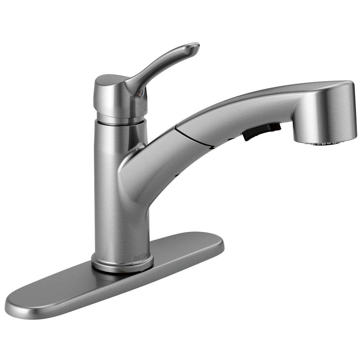 DELTA® 4140-ARTP-DST Kitchen Faucet, Collins™, 1.8 gpm Flow Rate, Swivel Spout, Arctic™ Stainless Steel, 1 Handles, 1/3 Faucet Holes, Domestic