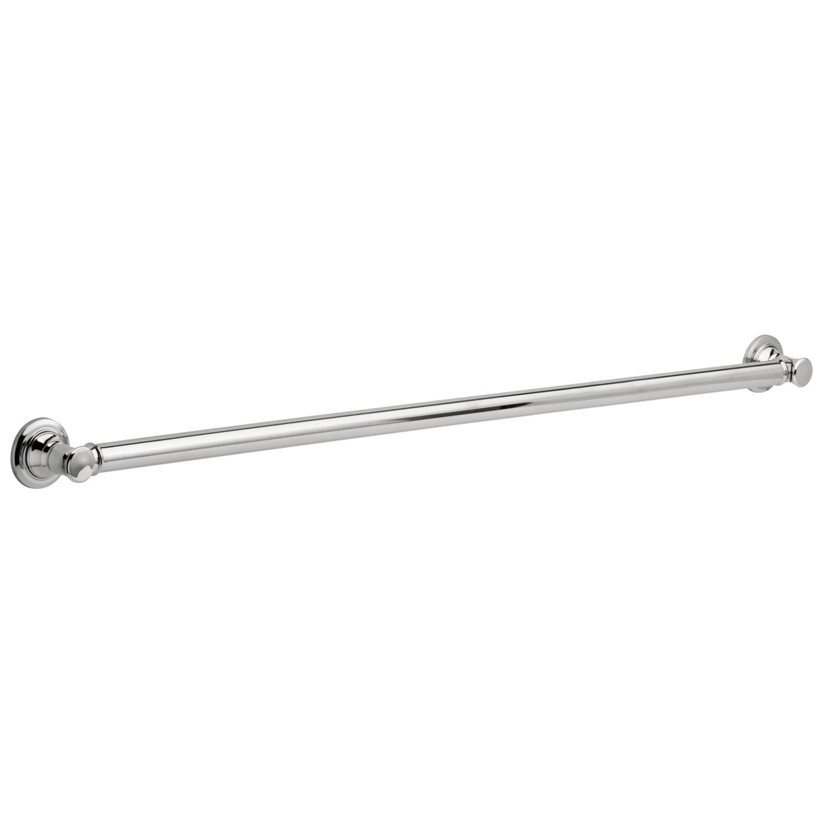Round Traditional Decorative Grab Bar - Polished Chrome
