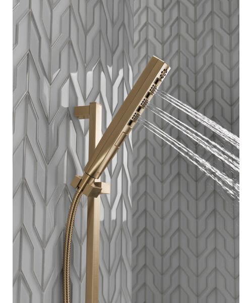 DELTA® 51140-CZ-PR 4-Setting Hand Shower, 4-Function Shower Head, 1.75 gpm Flow Rate, 82 in L Hose, 1/2-14 NPSM Connection, Lumicoat Champagne Bronze, Import