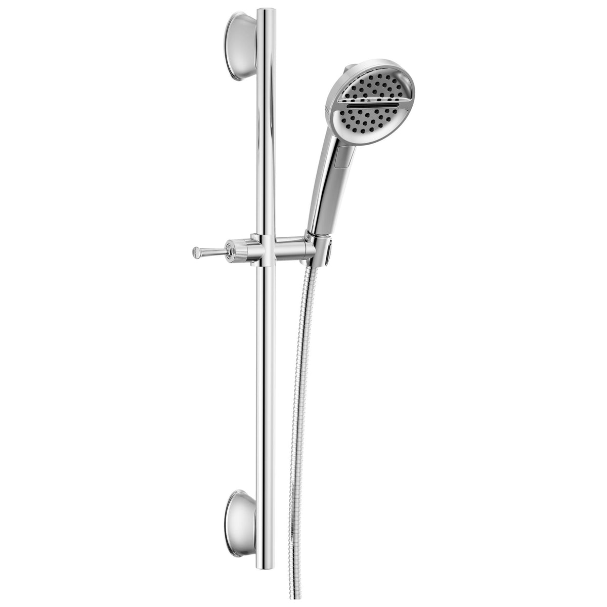 DELTA® 51386-PR Universal Handshower, 2-13/16 in Dia 3-Function Shower Head, 1.75 gpm Flow Rate, 60 to 82 in L Hose, Lumicoat™ Polished Chrome, Import